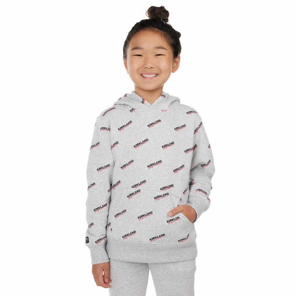 Kirkland Signature Costco Gray Unisex Youth Logo Hoodie